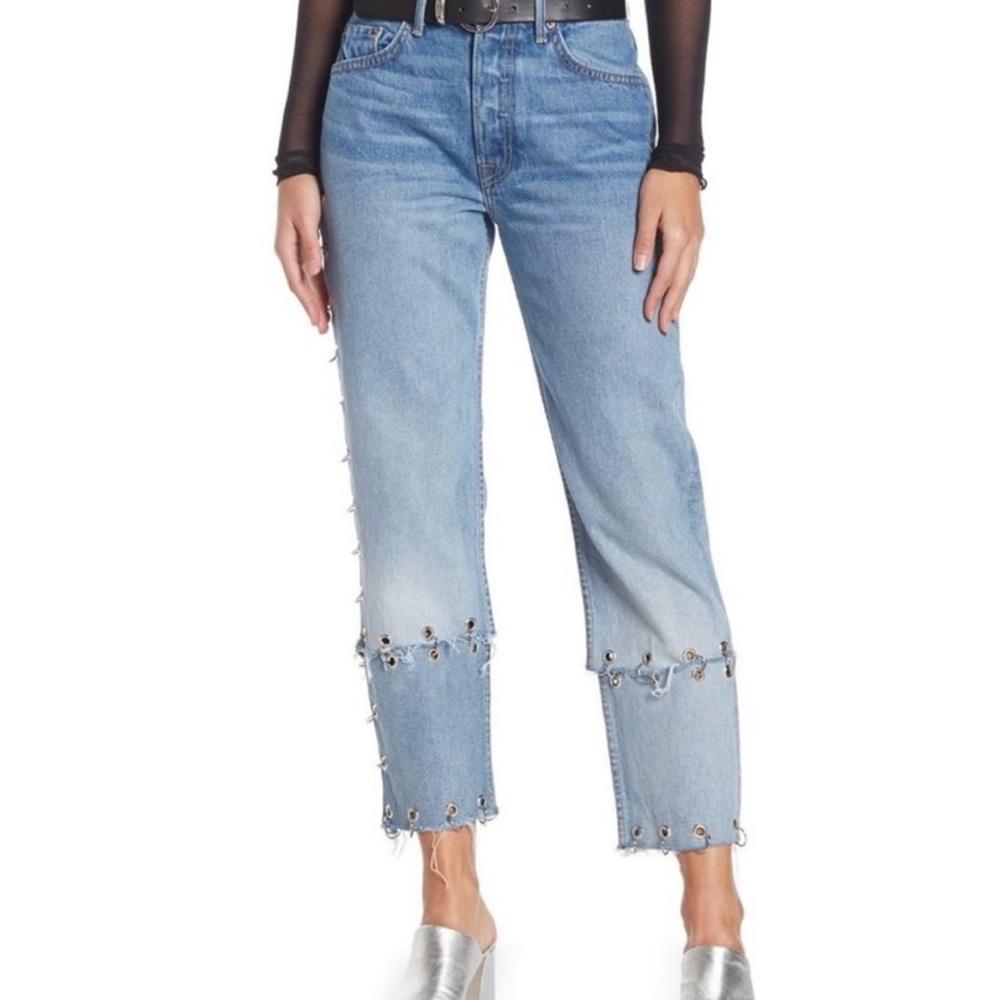 NWIT GRLFRND Helena Grommet Detail Crop Jeans